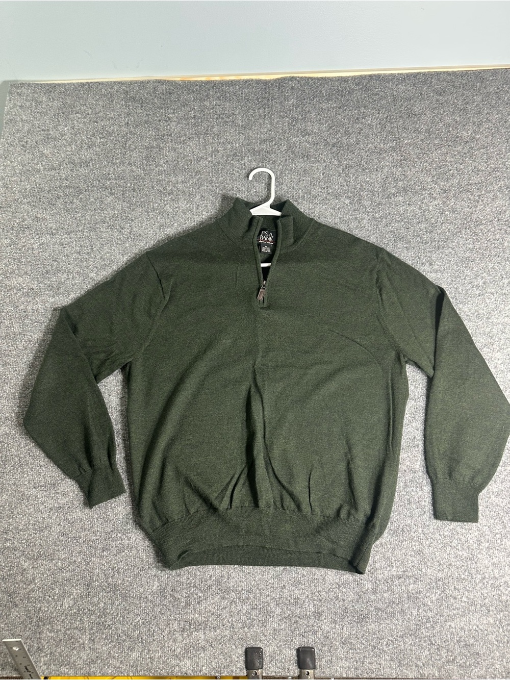 Jos. A. Bank Men's Quarter-Zip Sweater in Forest Green